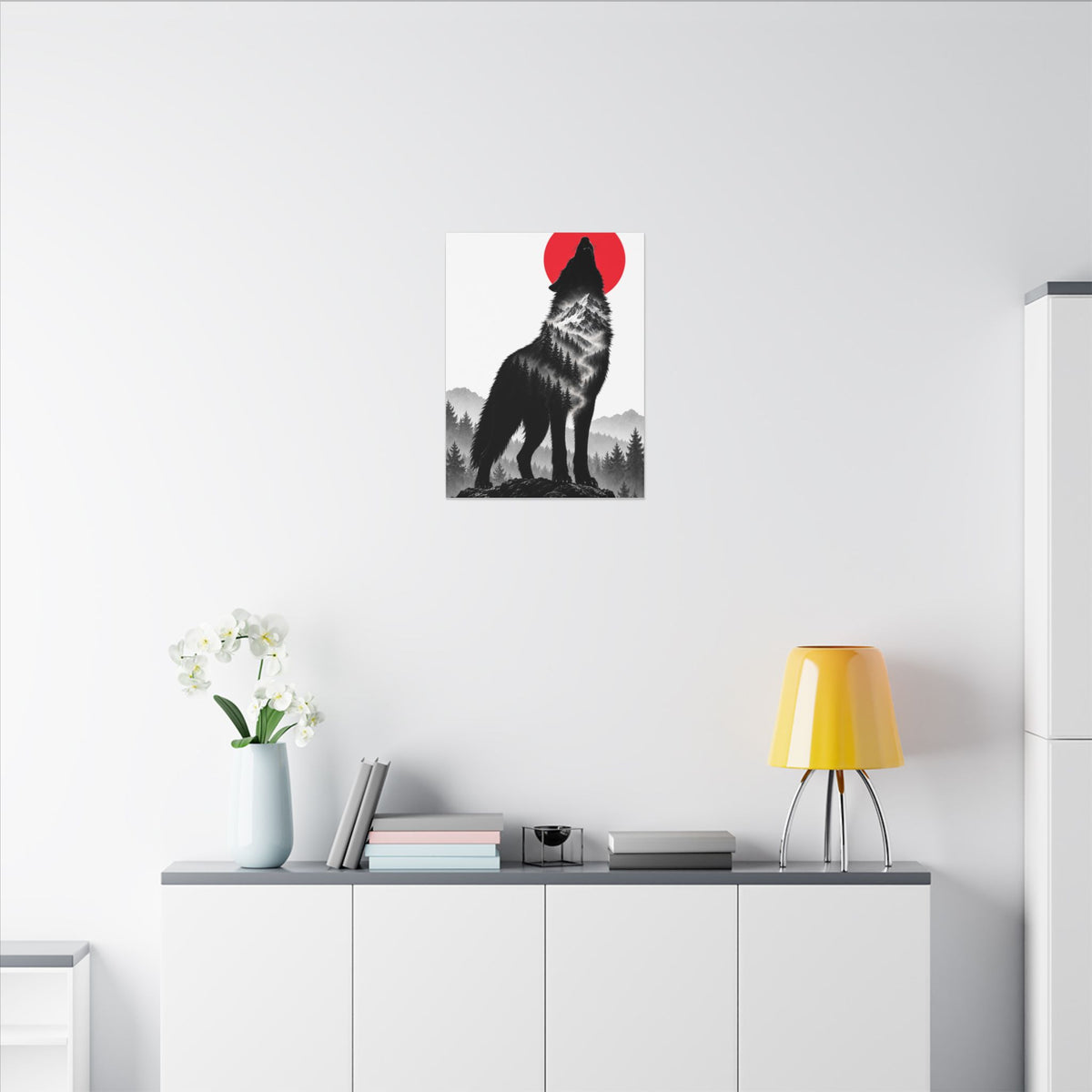Howling Wolf - Dark Wall Art | Canvas