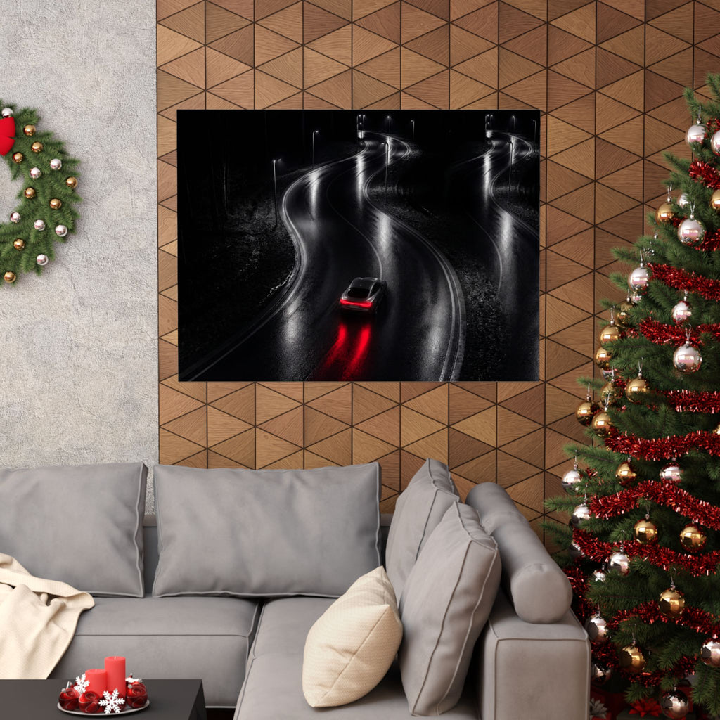 The Racing Line - Night Driving Wall Art | Matte Poster (Landscape)