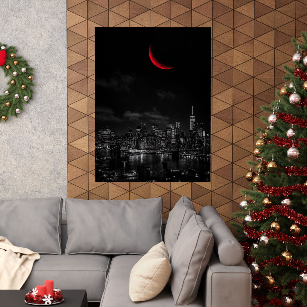 Red Crescent - Red Wall Decor | Matte Poster
