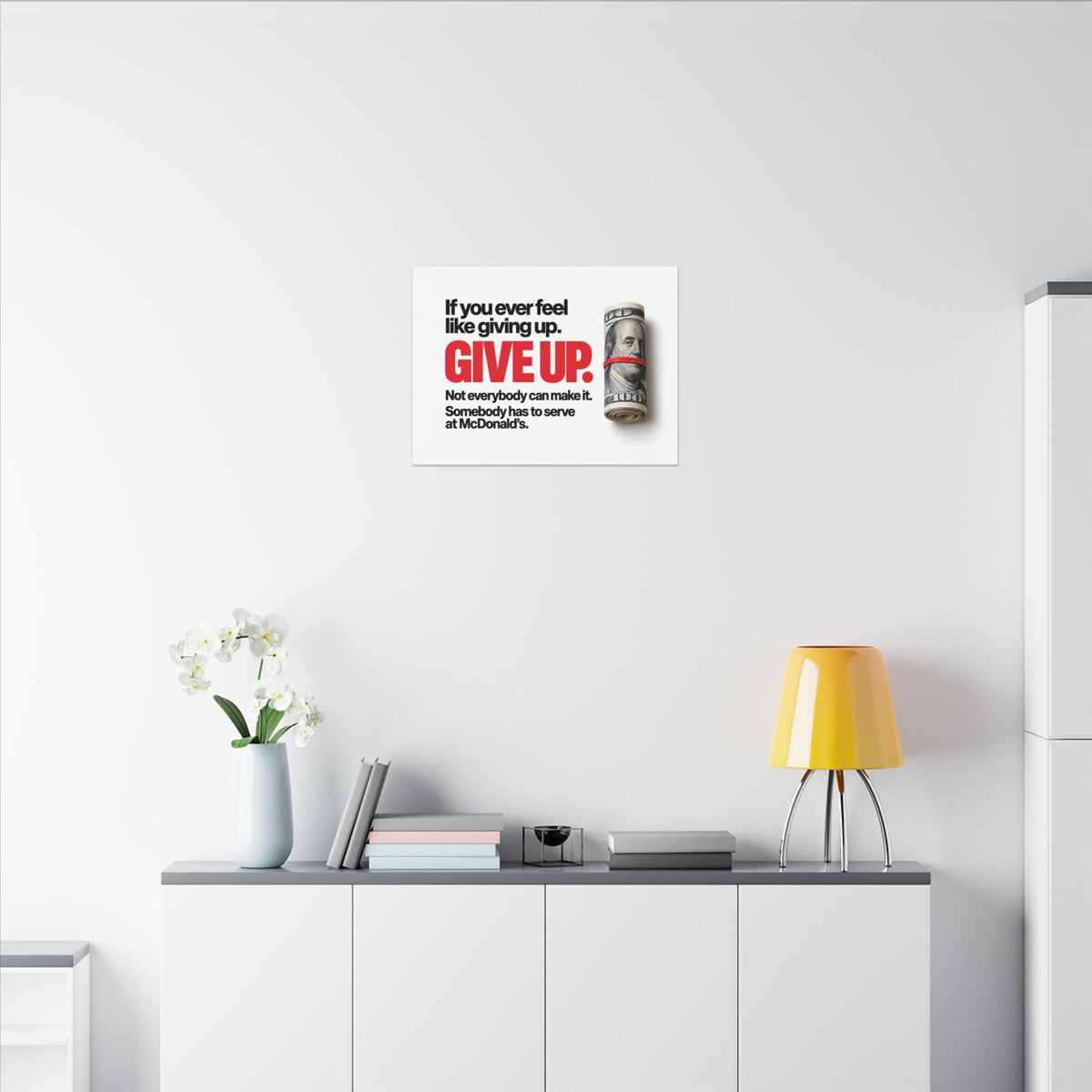 Give Up - Meme Wall Art | Canvas (Landscape)