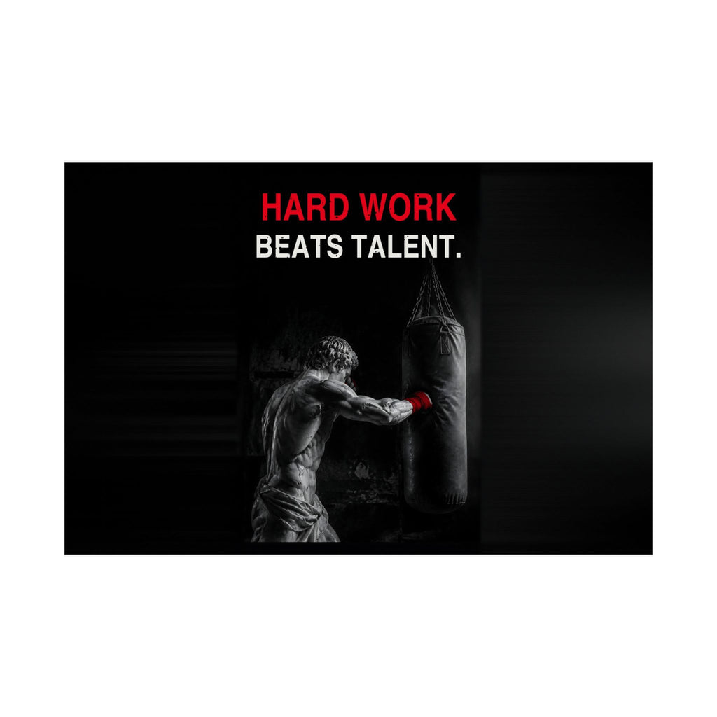 Hard Work Beats Talent - Boxing Wall Art | Matte Poster (Landscape)