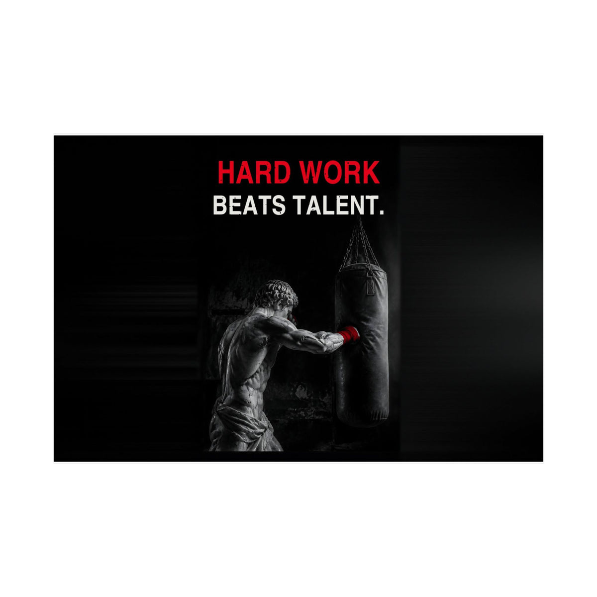 Hard Work Beats Talent - Boxing Wall Art | Matte Poster (Landscape)