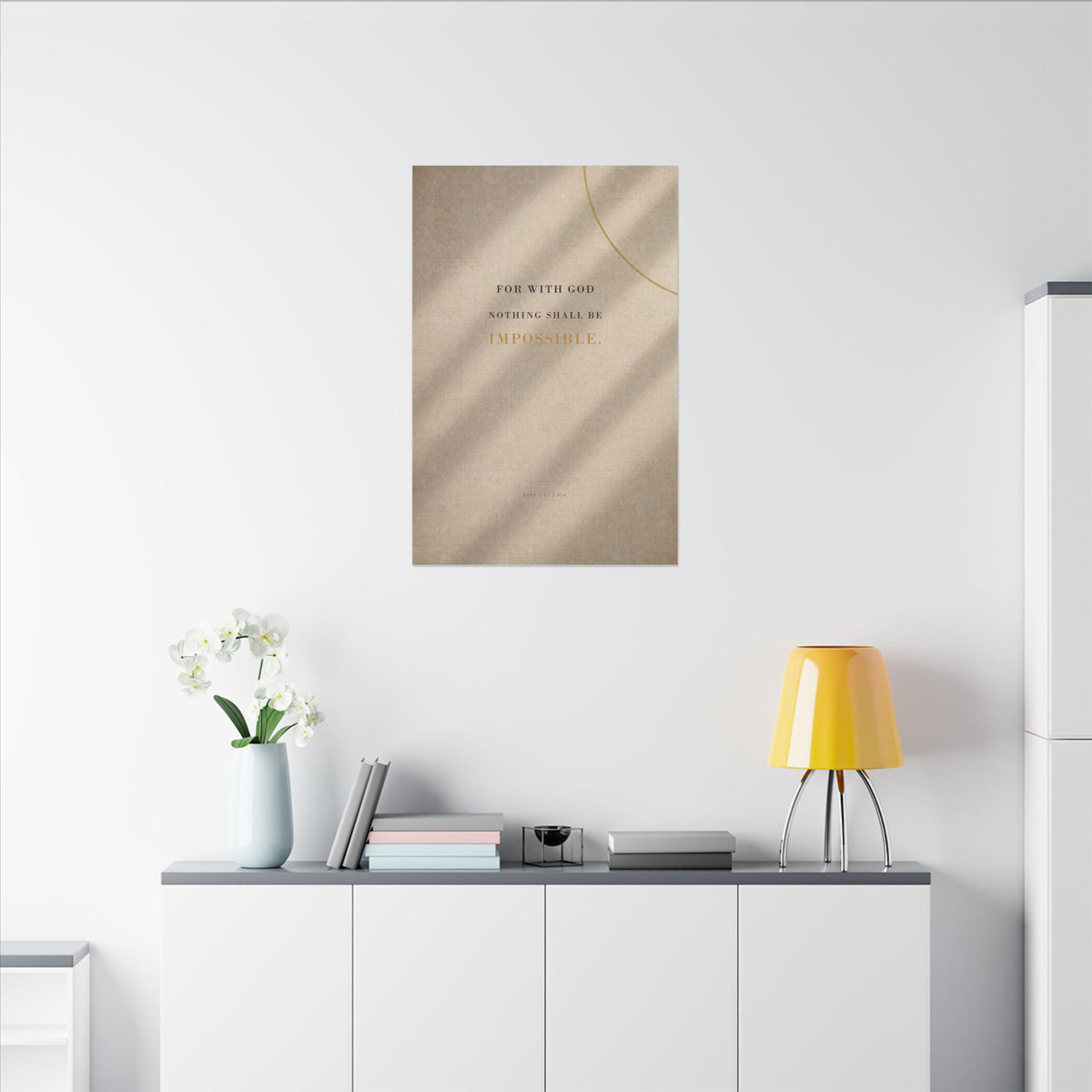 Nothing Shall Be Impossible - Luke 1:37 Bible Verse Wall Art | Canvas