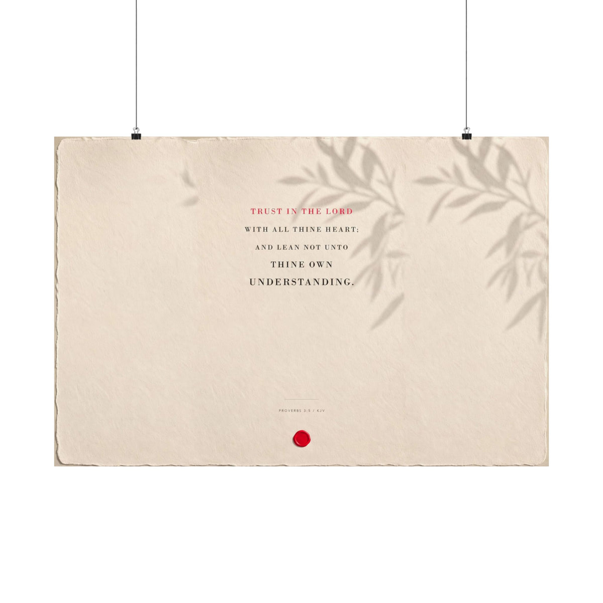 Trust in the Lord - Proverbs 3:5 Bible Verse Wall Art | Matte Poster (Landscape)