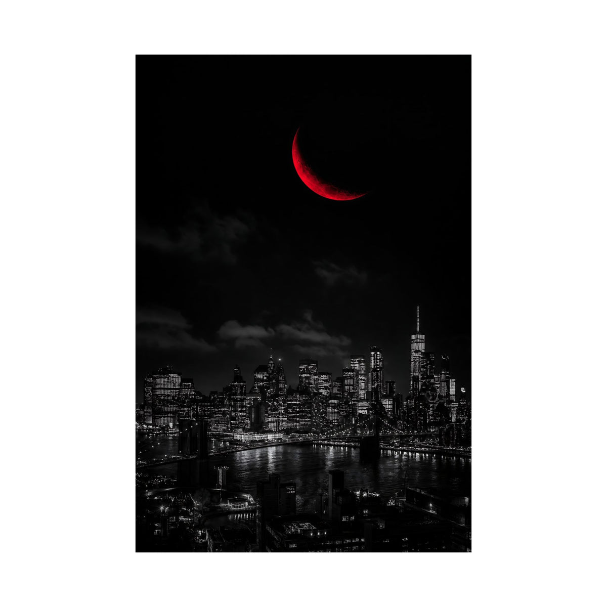 Red Crescent - Red Wall Decor | Matte Poster