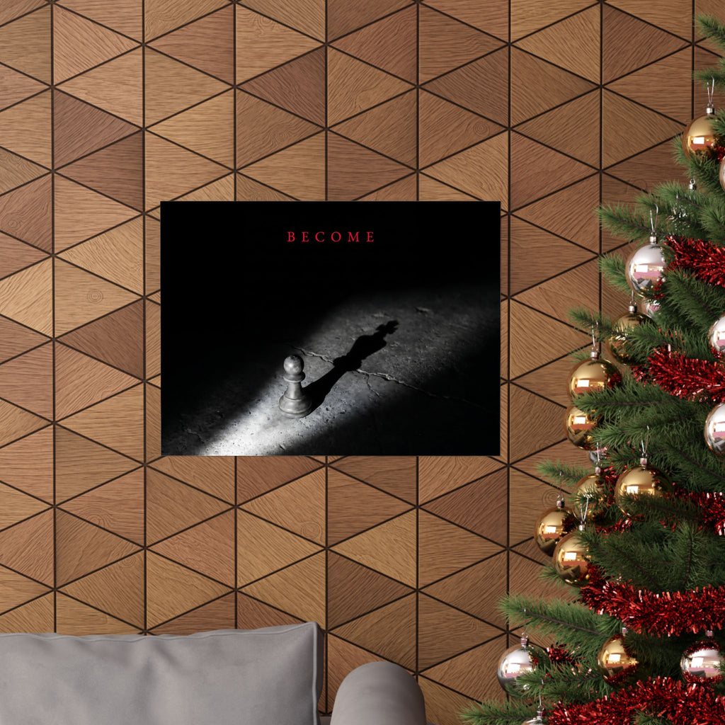 Become - Chess King Shadow Wall Art | Matte Poster (Landscape)