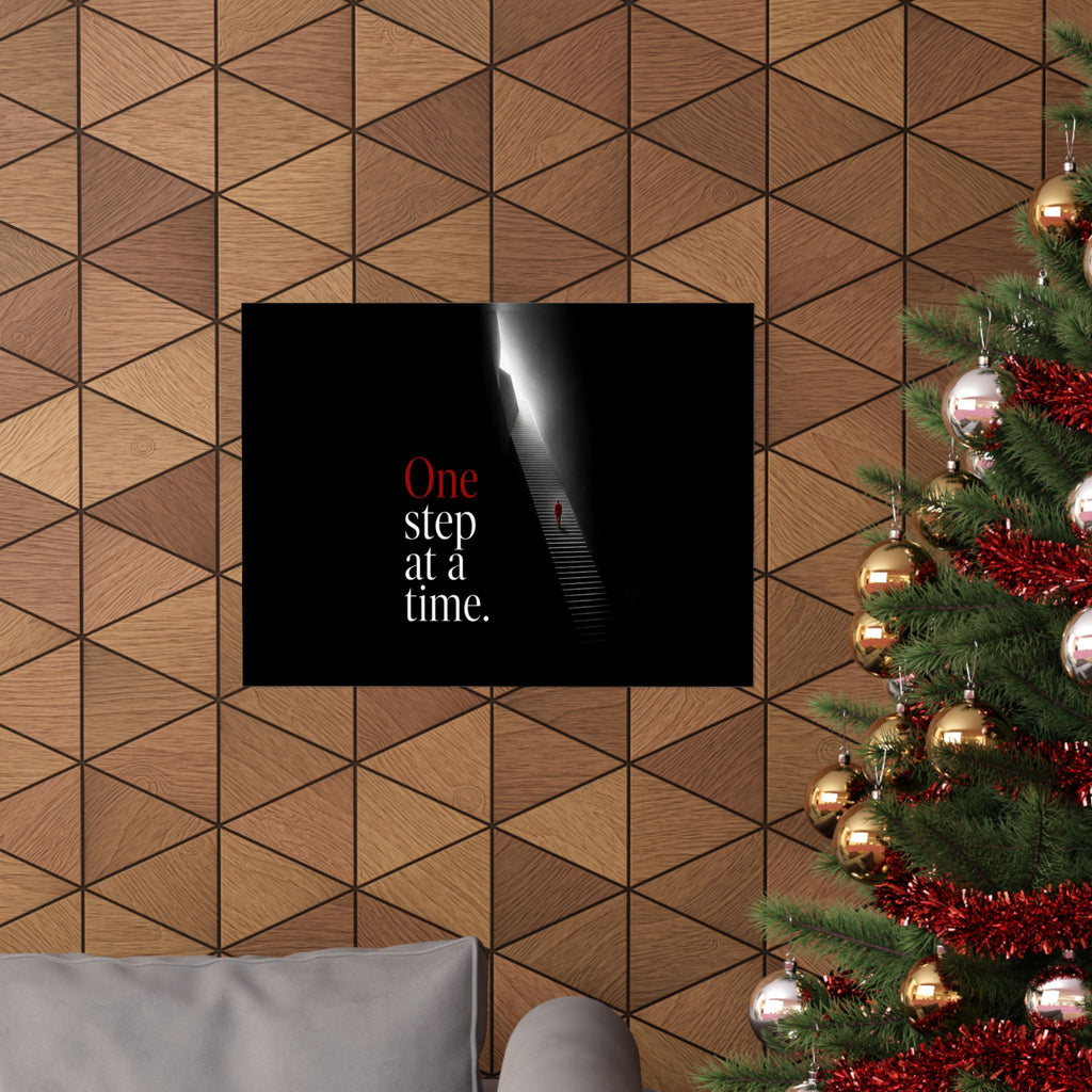 One Step at a Time - Office Wall Art | Matte Poster (Landscape)