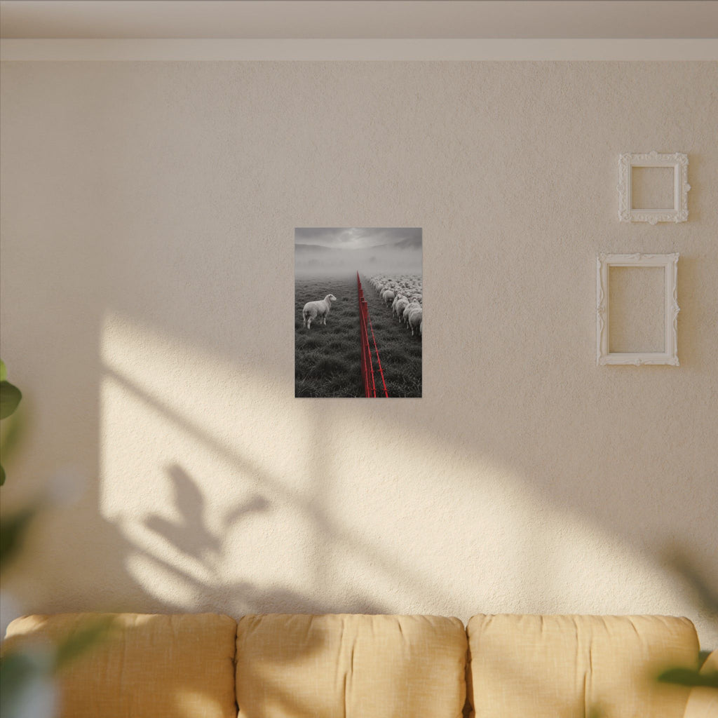 Lone Lamb - Black and White Wall Art | Canvas