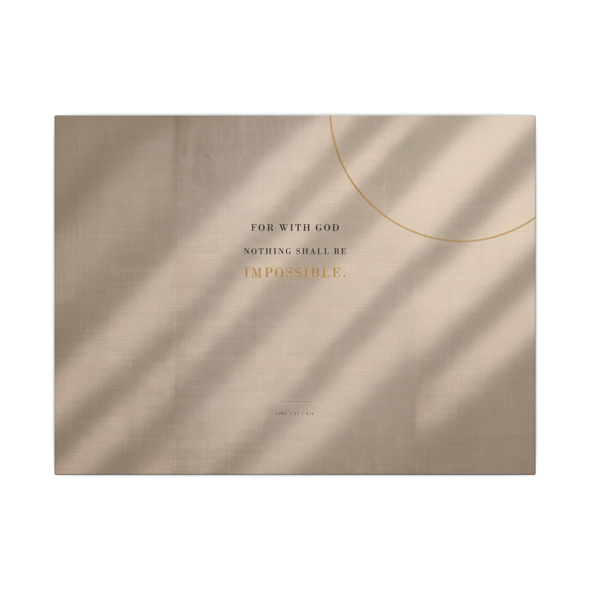 Nothing Shall Be Impossible - Luke 1:37 Bible Verse Wall Art | Canvas (Landscape)