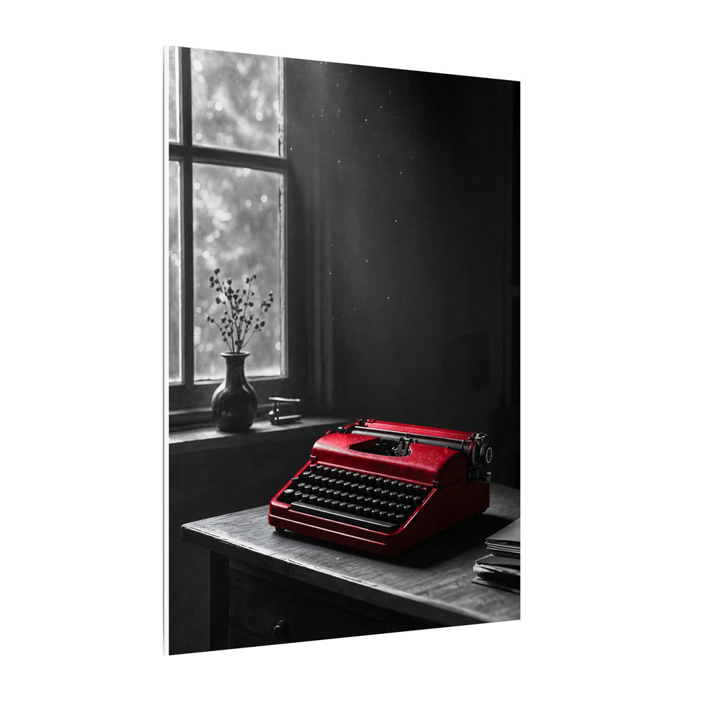 The Red Typewriter - Unique Office Wall Art | Canvas
