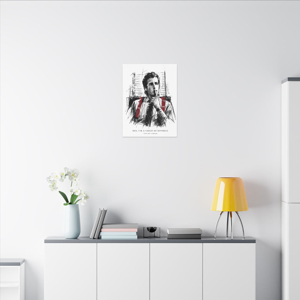 Child of Divorce Sketch - Dark Office Wall Art | Canvas
