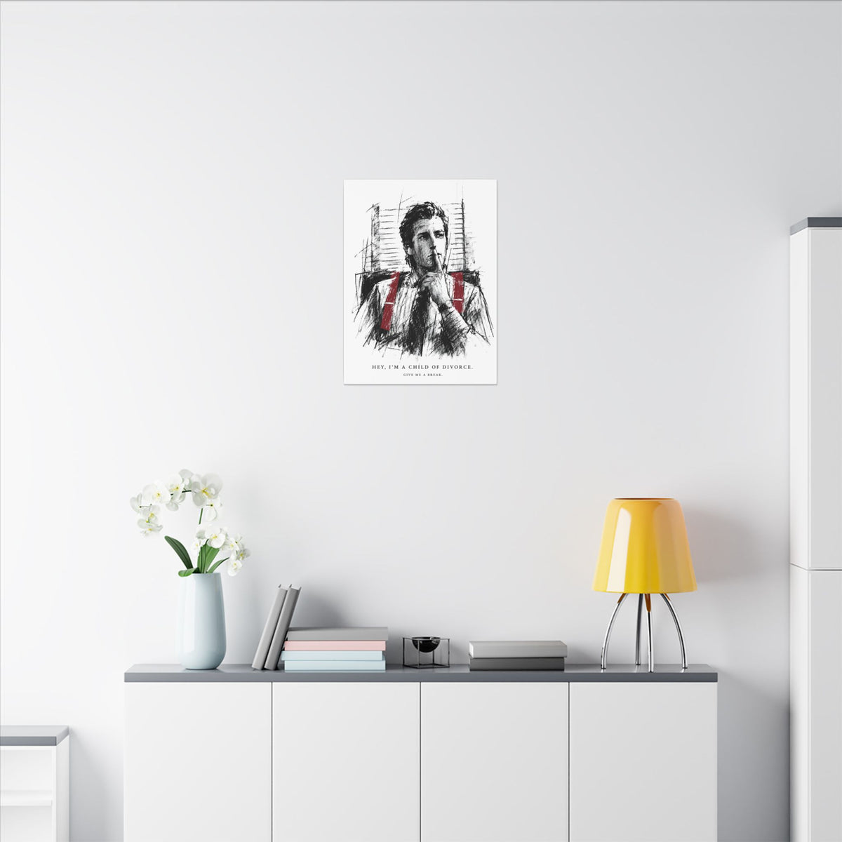 Child of Divorce Sketch - Dark Office Wall Art | Canvas