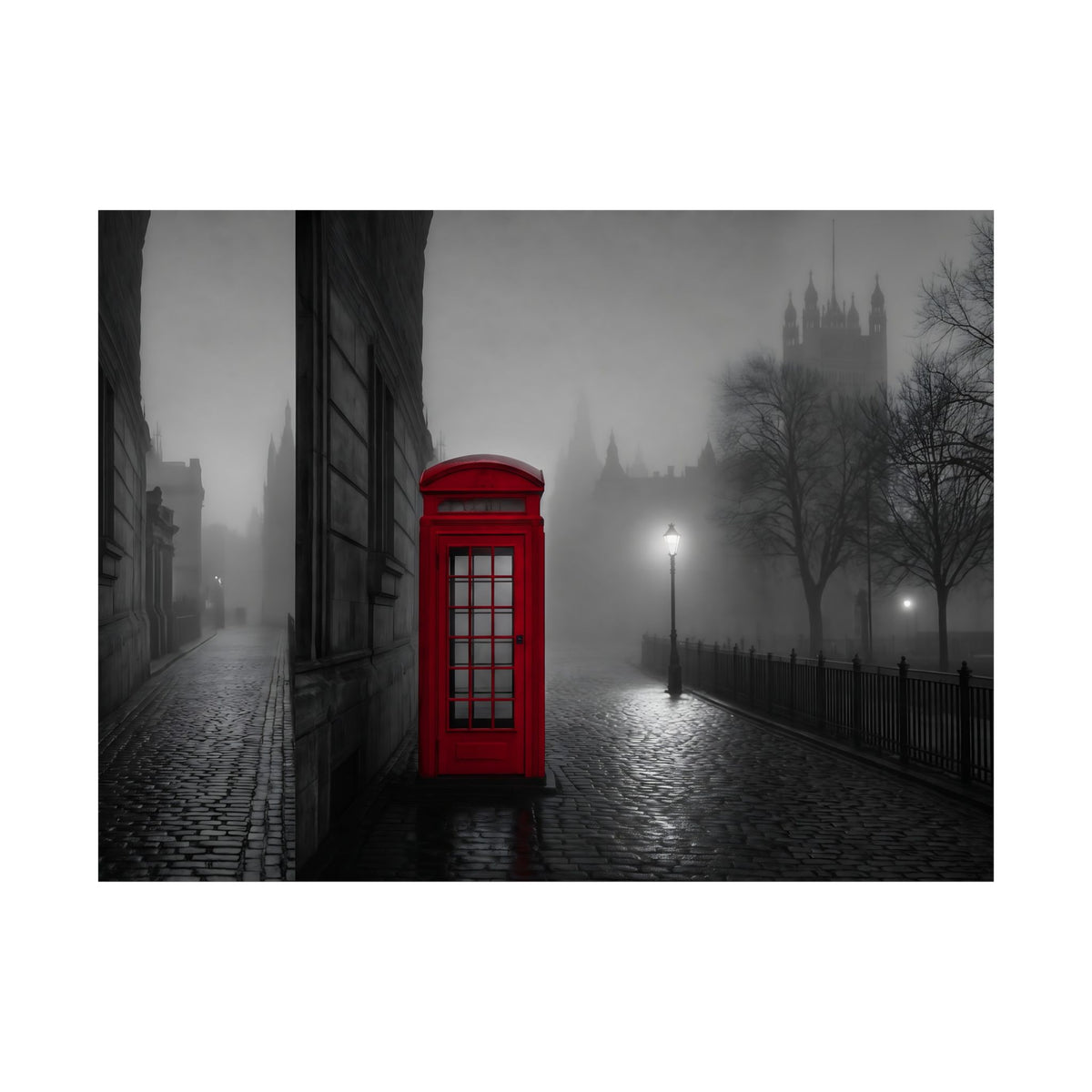 The Red Booth - Unique Office Art | Matte Poster (Landscape)