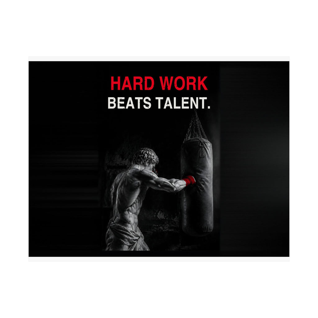 Hard Work Beats Talent - Boxing Wall Art | Matte Poster (Landscape)