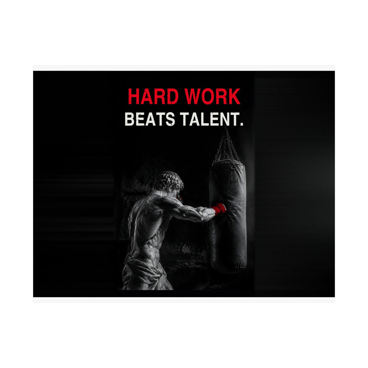 Hard Work Beats Talent - Boxing Wall Art | Matte Poster (Landscape)