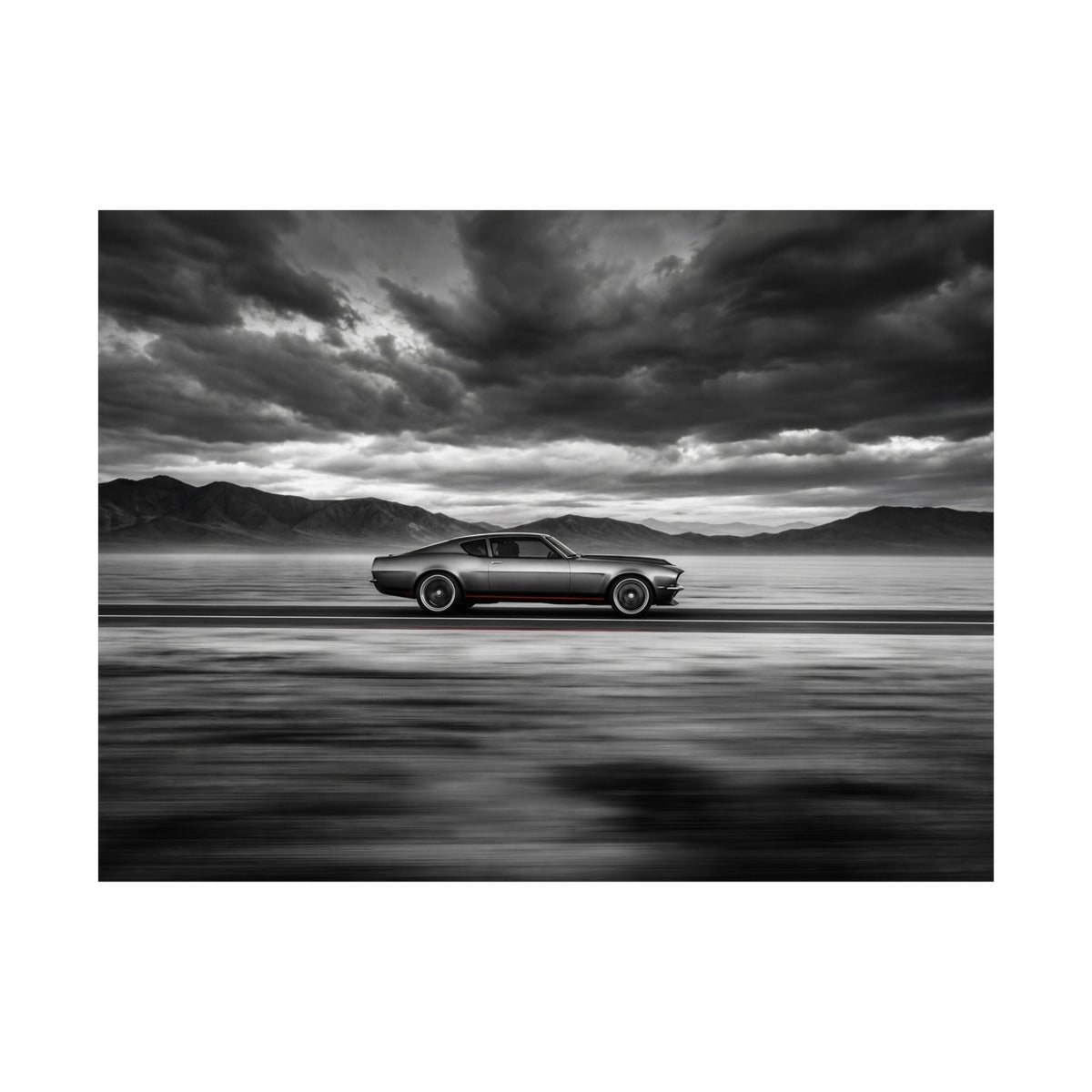 Open Road Velocity - Muscle Car Wall Art | Matte Poster (Landscape)