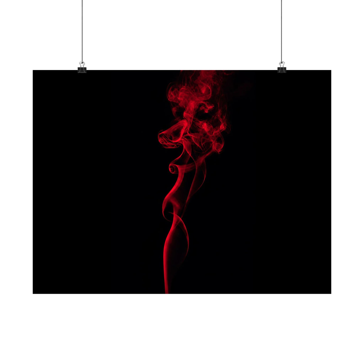 Red Smoke - Wall Art With Red Color | Matte Poster (Landscape)