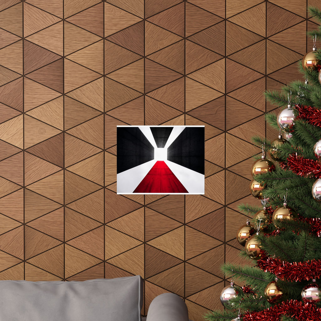 The Red Facade - Red Wall Decor | Matte Poster (Landscape)