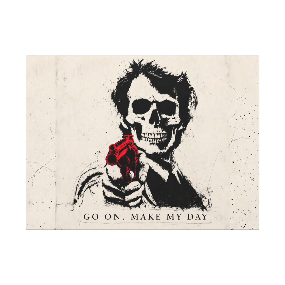 Make My Day - Dark Noir Sketch Art | Canvas (Landscape)