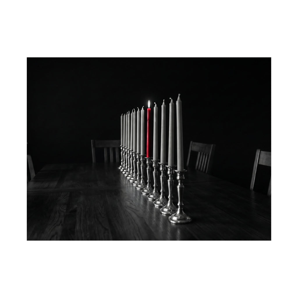 One Candle Lit - Dining Room Wall Art | Matte Poster (Landscape)