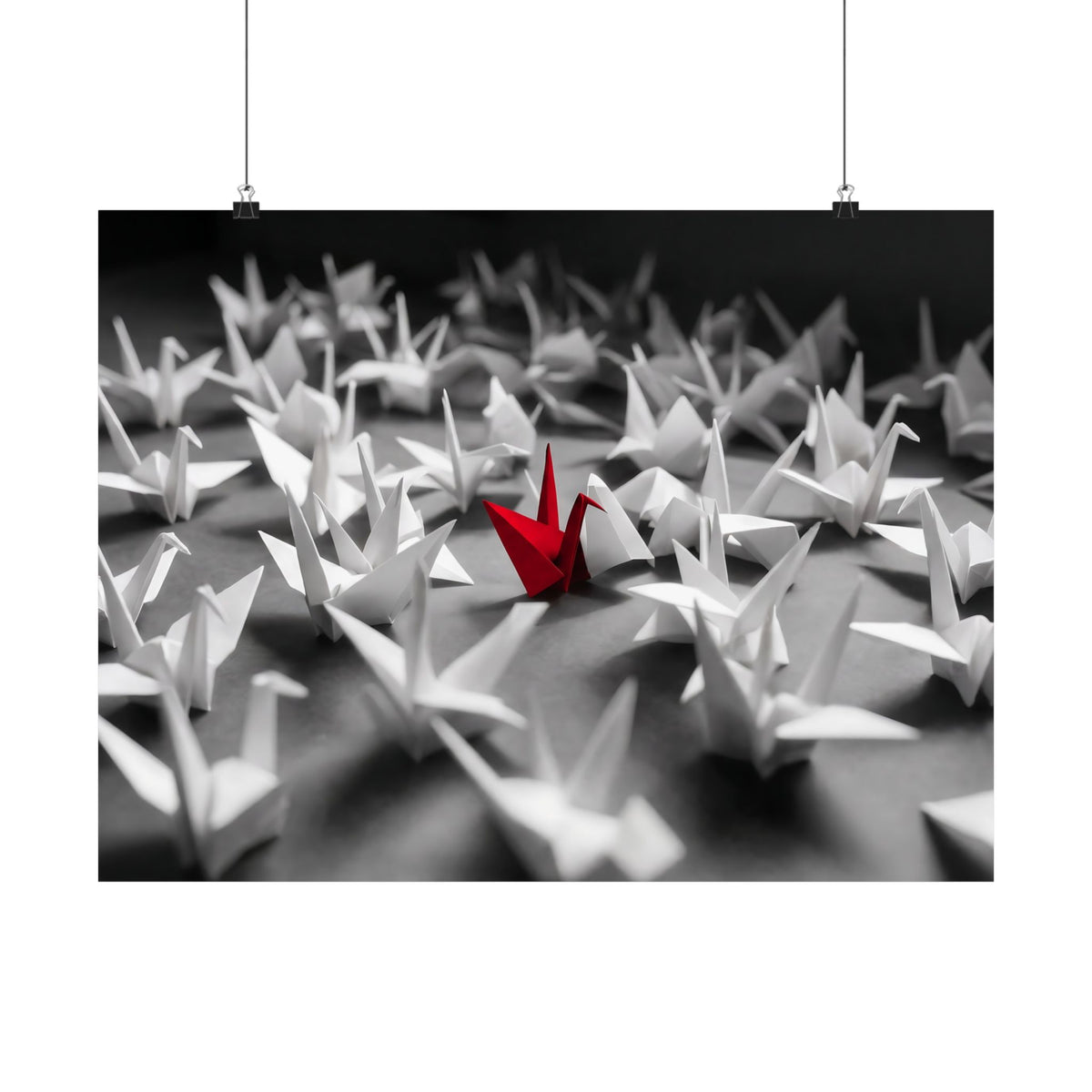 The Red Crane - Unique Wall Art For Office | Matte Poster (Landscape)