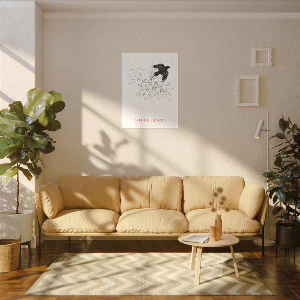 The Flock Went Left - Charcoal Wall Art | Canvas