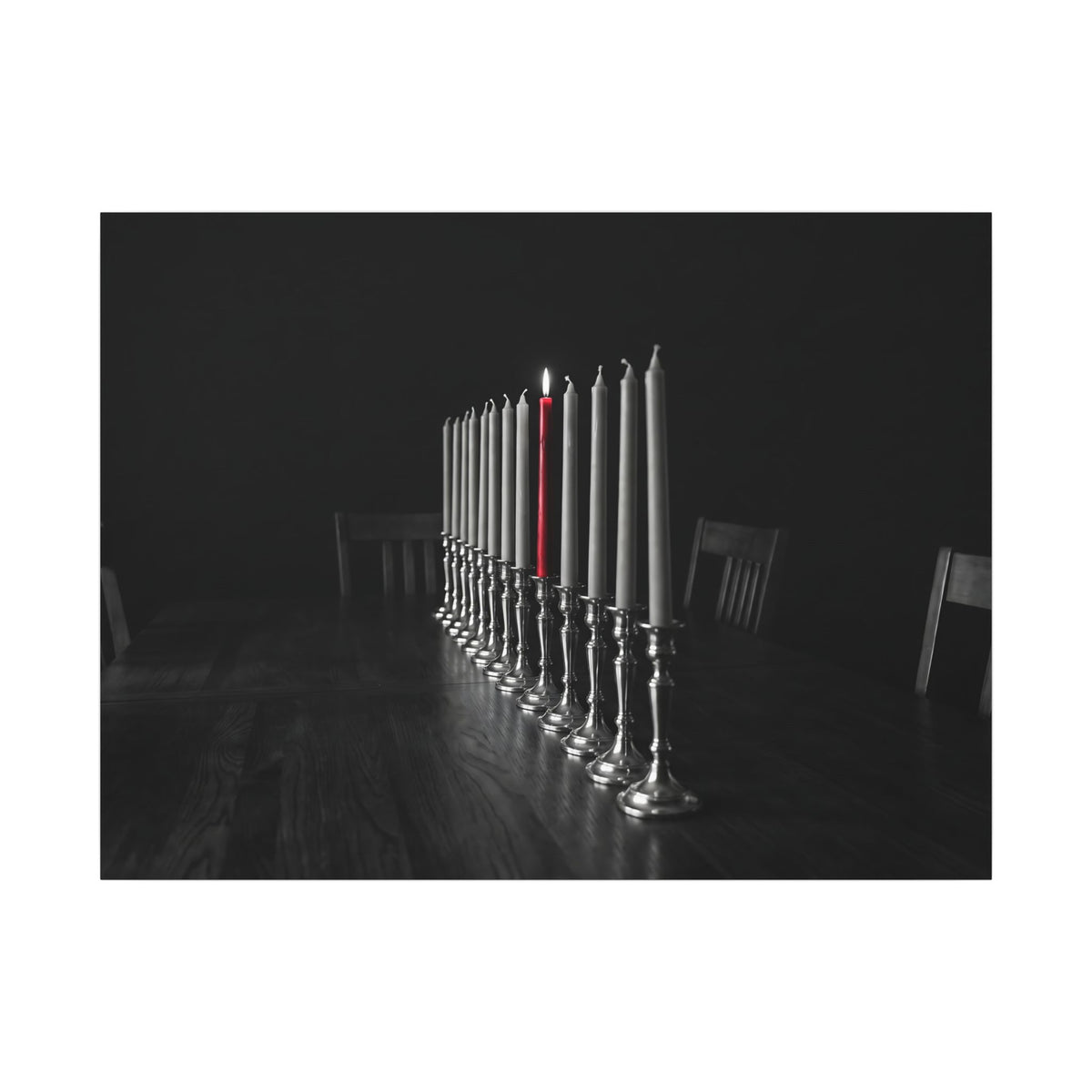 One Candle Lit - Dining Room Wall Art | Canvas (Landscape)
