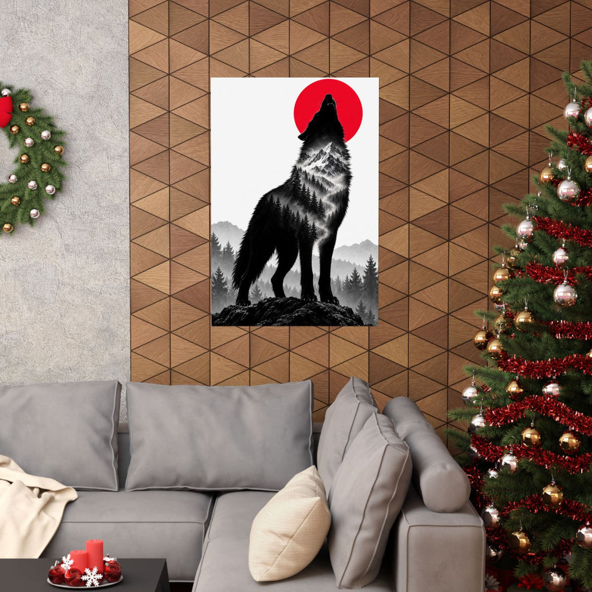 Howling Wolf - Dark Wall Art | Matte Poster