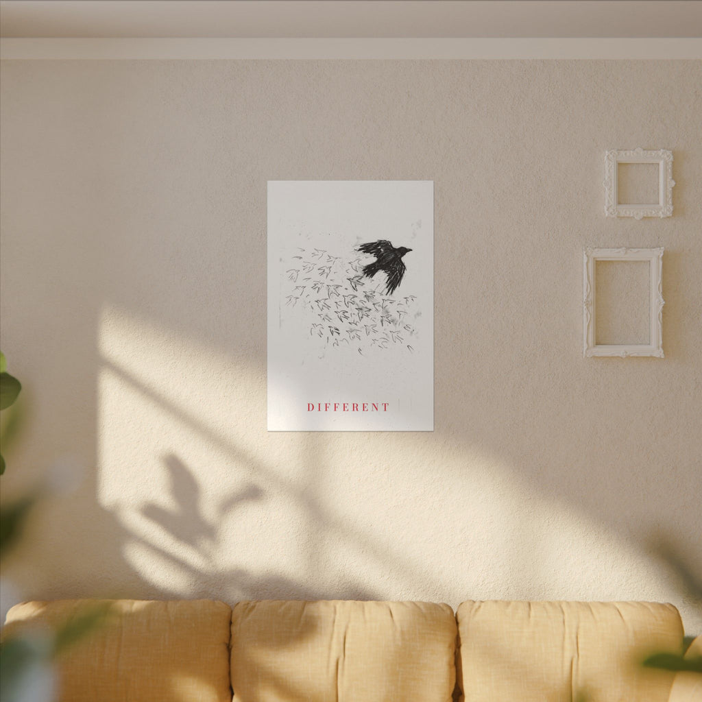 The Flock Went Left - Charcoal Wall Art | Canvas