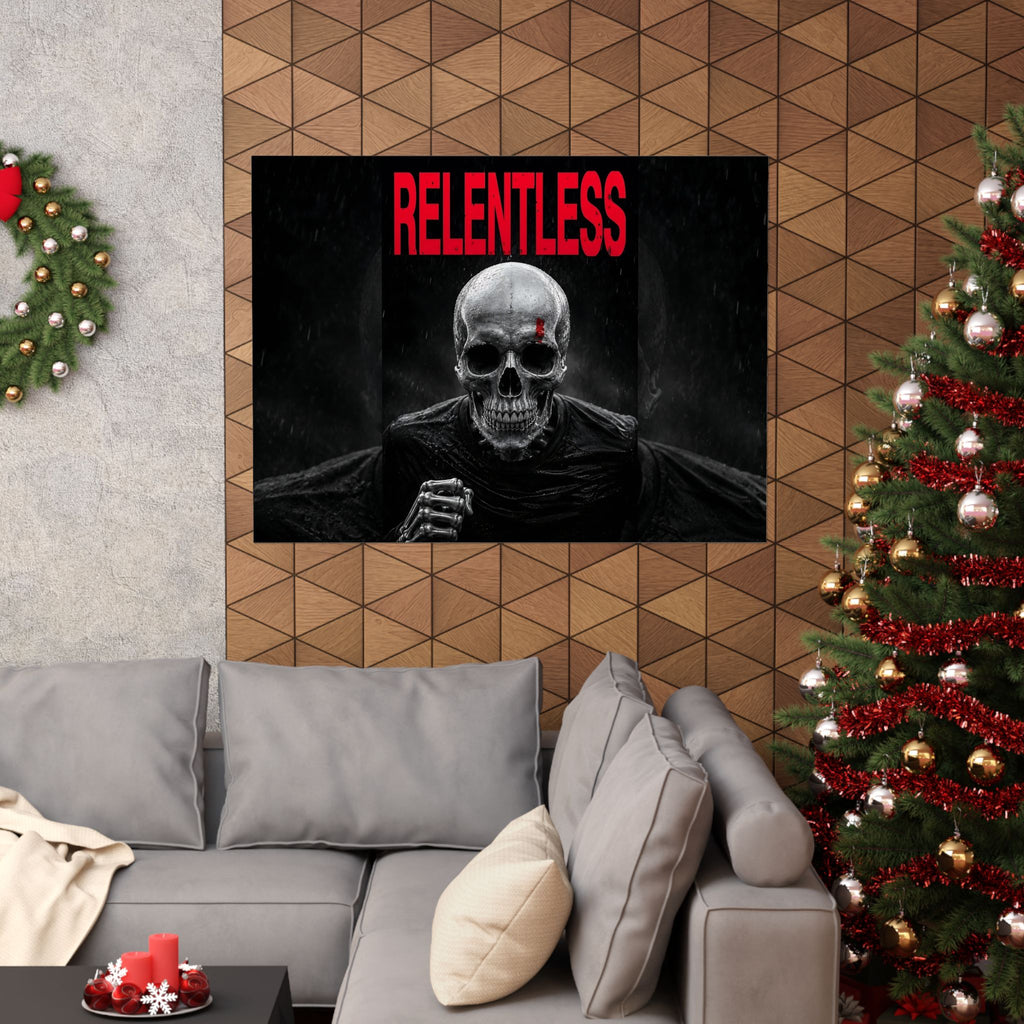 Relentless - Skull Wall Art | Matte Poster (Landscape)