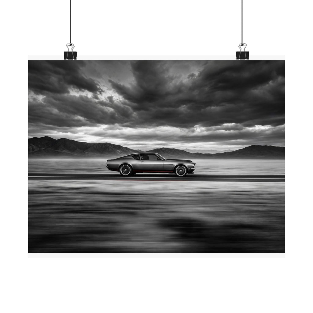 Open Road Velocity - Muscle Car Wall Art | Matte Poster (Landscape)