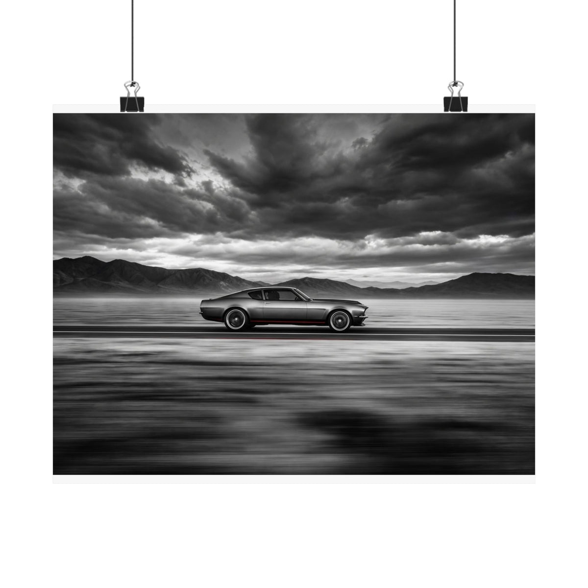 Open Road Velocity - Muscle Car Wall Art | Matte Poster (Landscape)