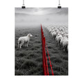 Lone Lamb - Black and White Wall Art | Matte Poster
