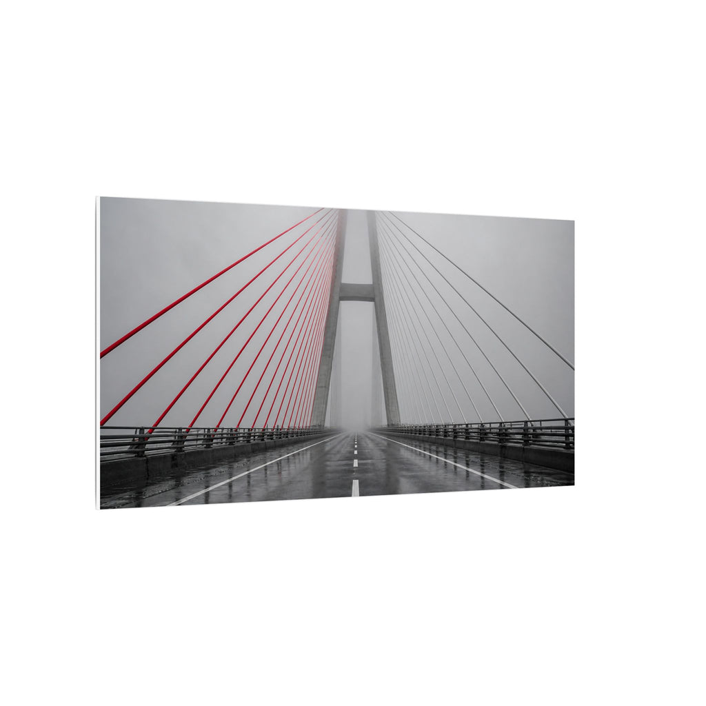 Span in Fog - Red and Black Wall Art | Canvas (Panoramic)