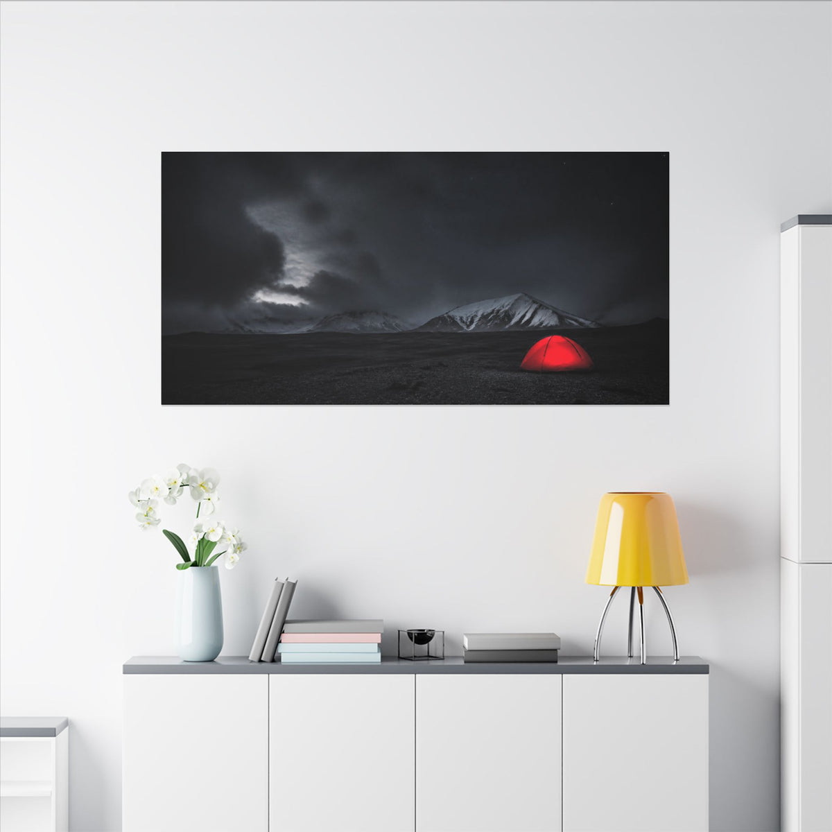 Red Tent - Wall Art Above Bed | Canvas (Panoramic)