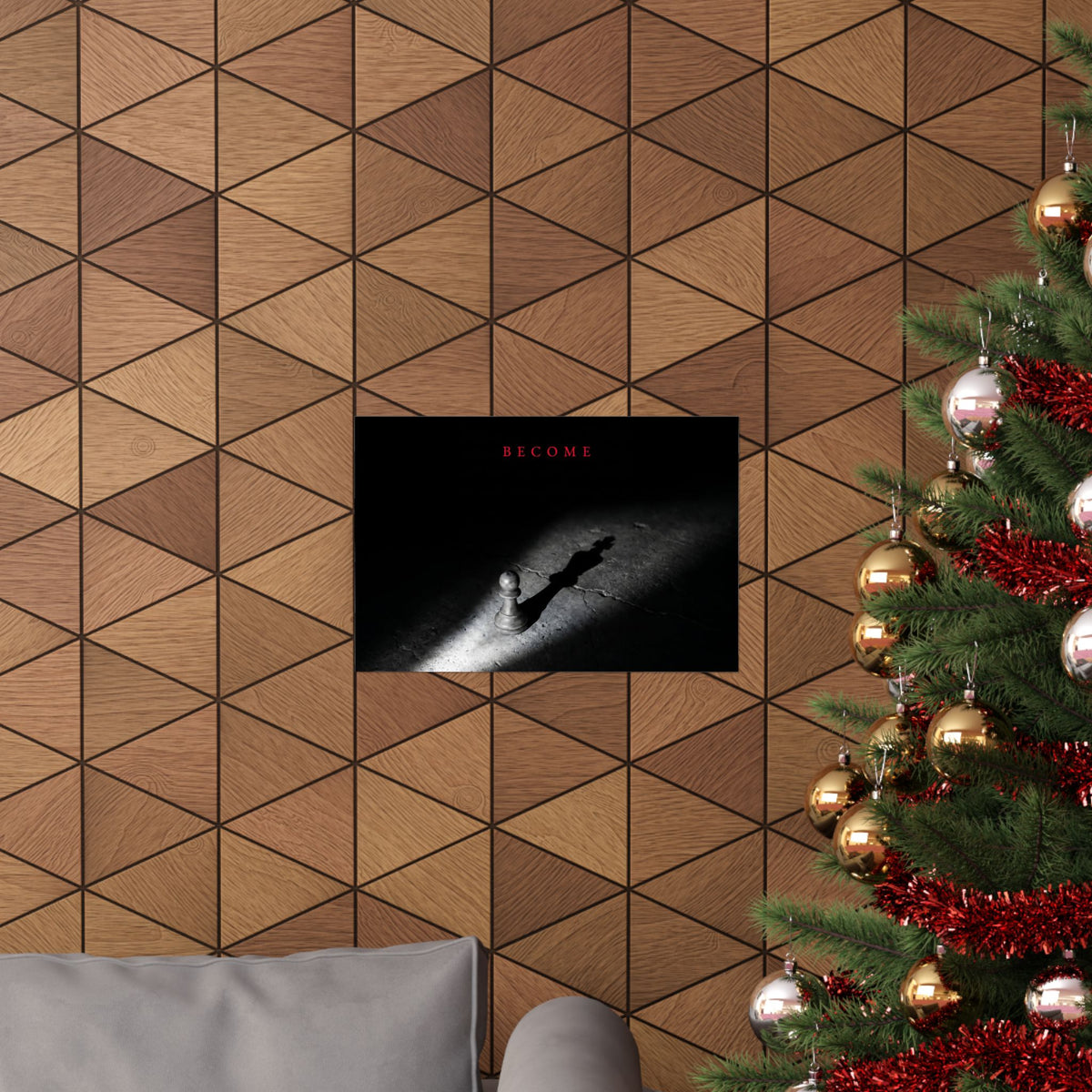 Become - Chess King Shadow Wall Art | Matte Poster (Landscape)