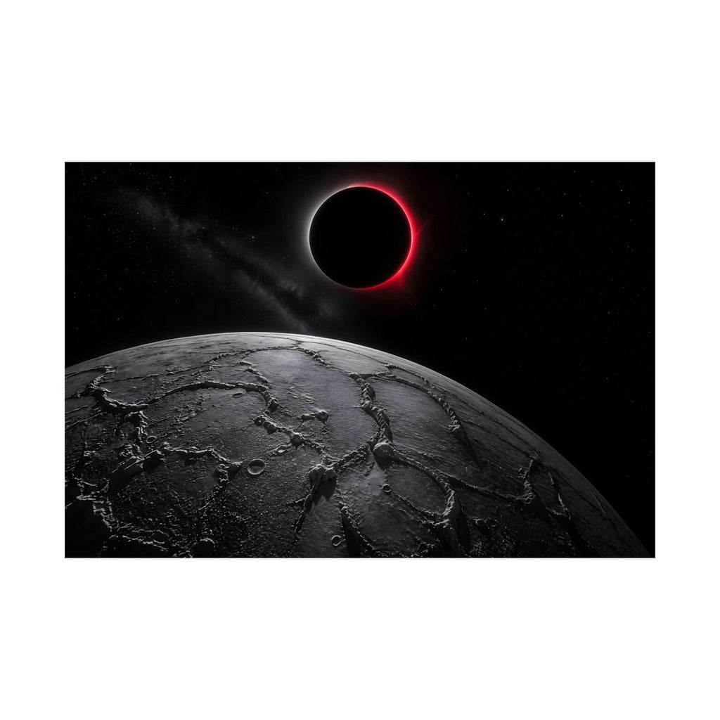 Red Eclipse - Moon Wall Art | Matte Poster (Landscape)