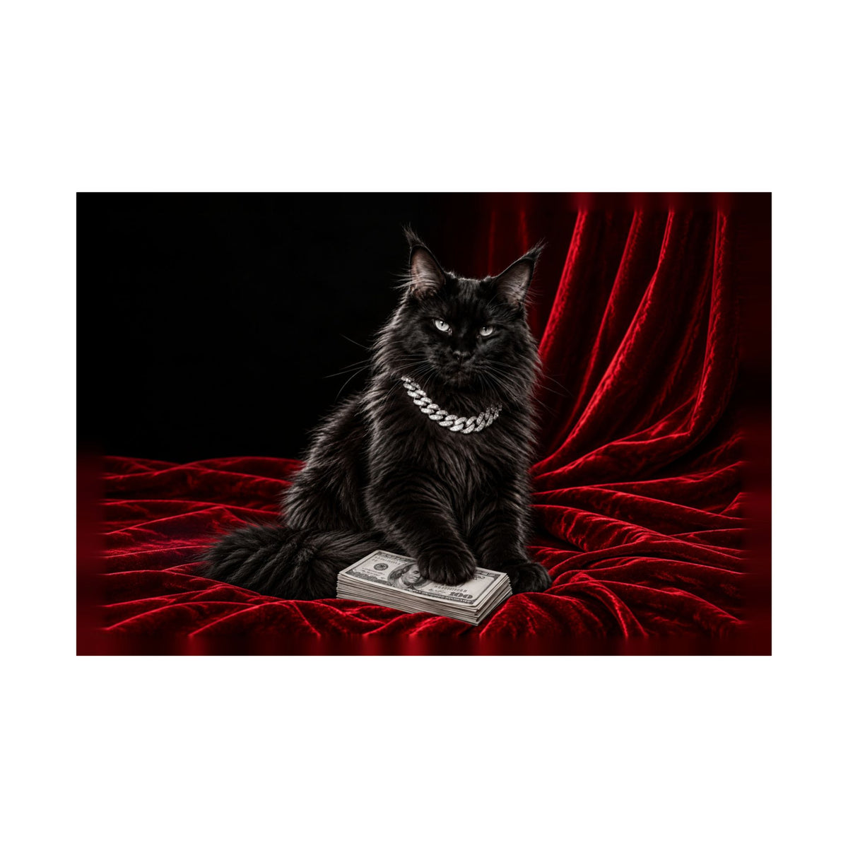 Cat Cash - Meme Wall Art | Matte Poster (Landscape)