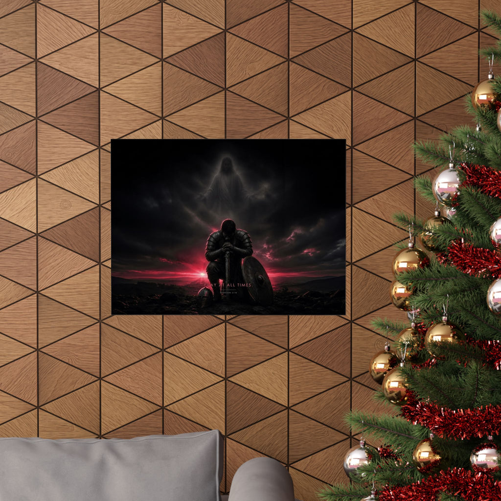Pray, Then Stand - Armor of God Wall Art | Matte Poster (Landscape)