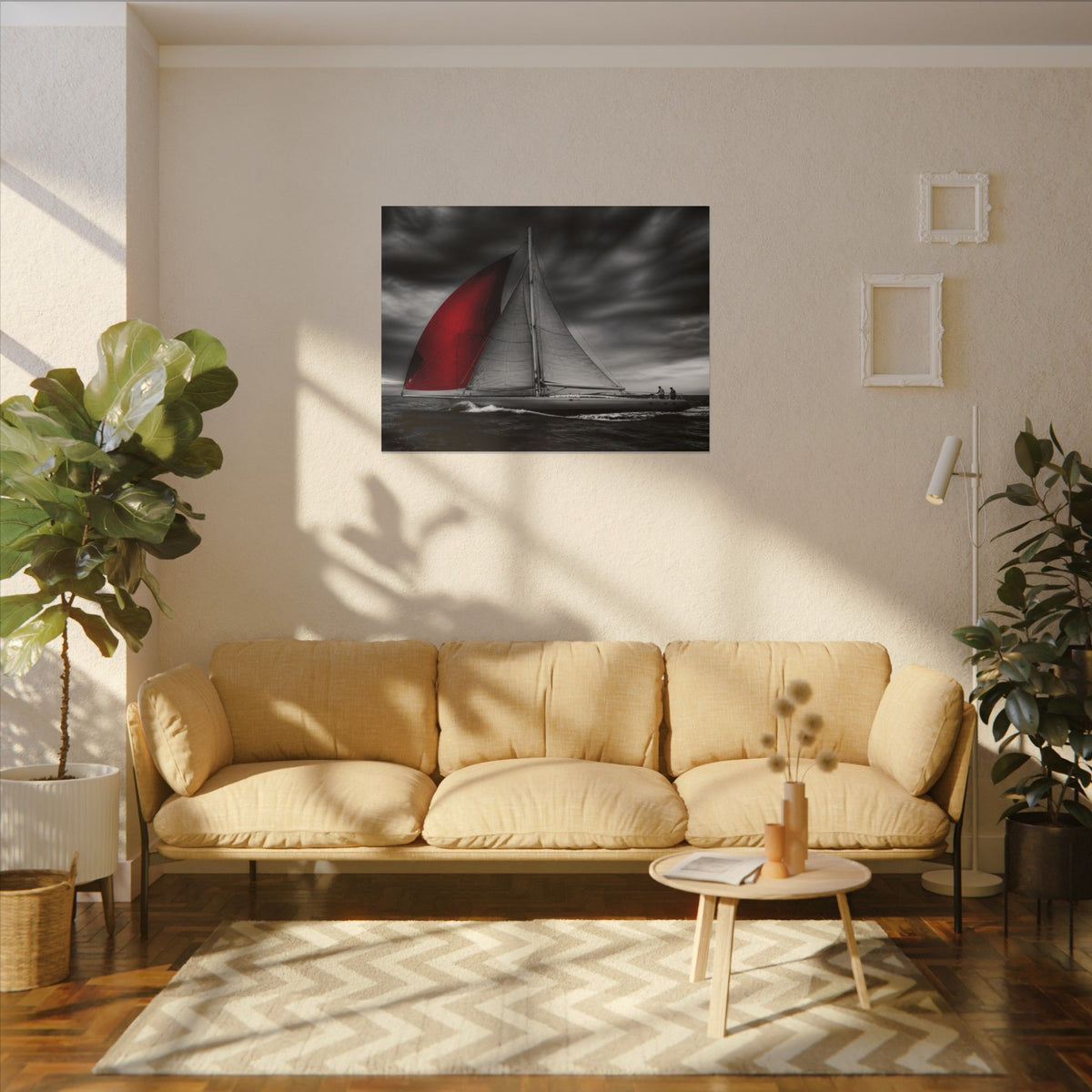 Red Sail - Large Wall Art for Bedroom | Canvas (Landscape)