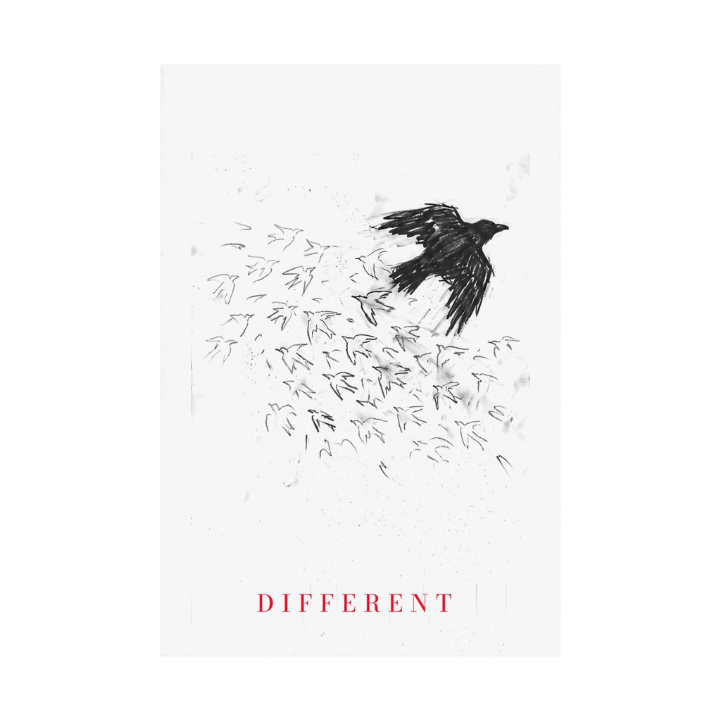 The Flock Went Left - Charcoal Wall Art | Matte Poster