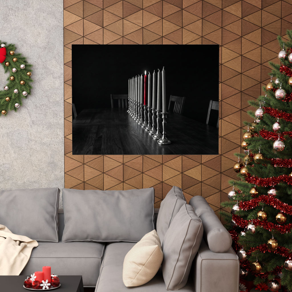 One Candle Lit - Dining Room Wall Art | Matte Poster (Landscape)