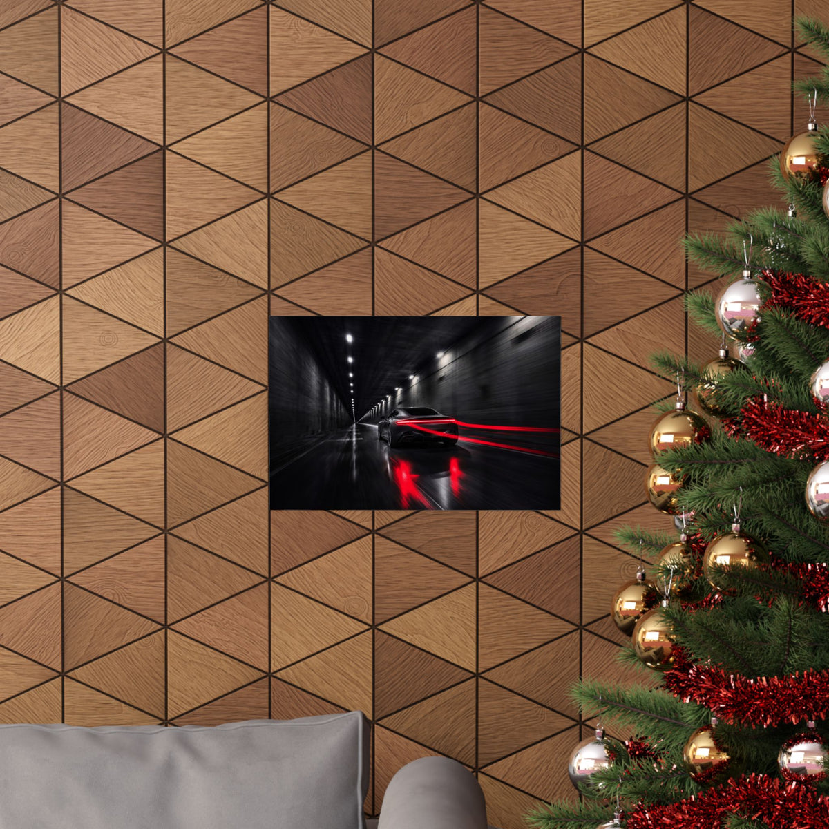 Redline Tunnel - Racing Wall Art | Matte Poster (Landscape)