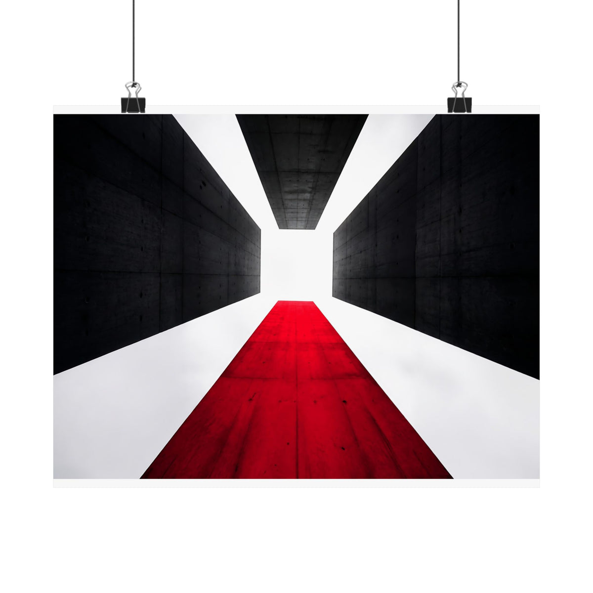 The Red Facade - Red Wall Decor | Matte Poster (Landscape)