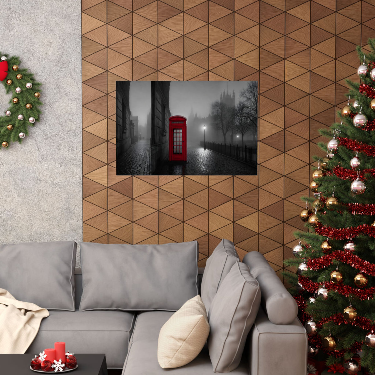 The Red Booth - Unique Office Art | Matte Poster (Landscape)