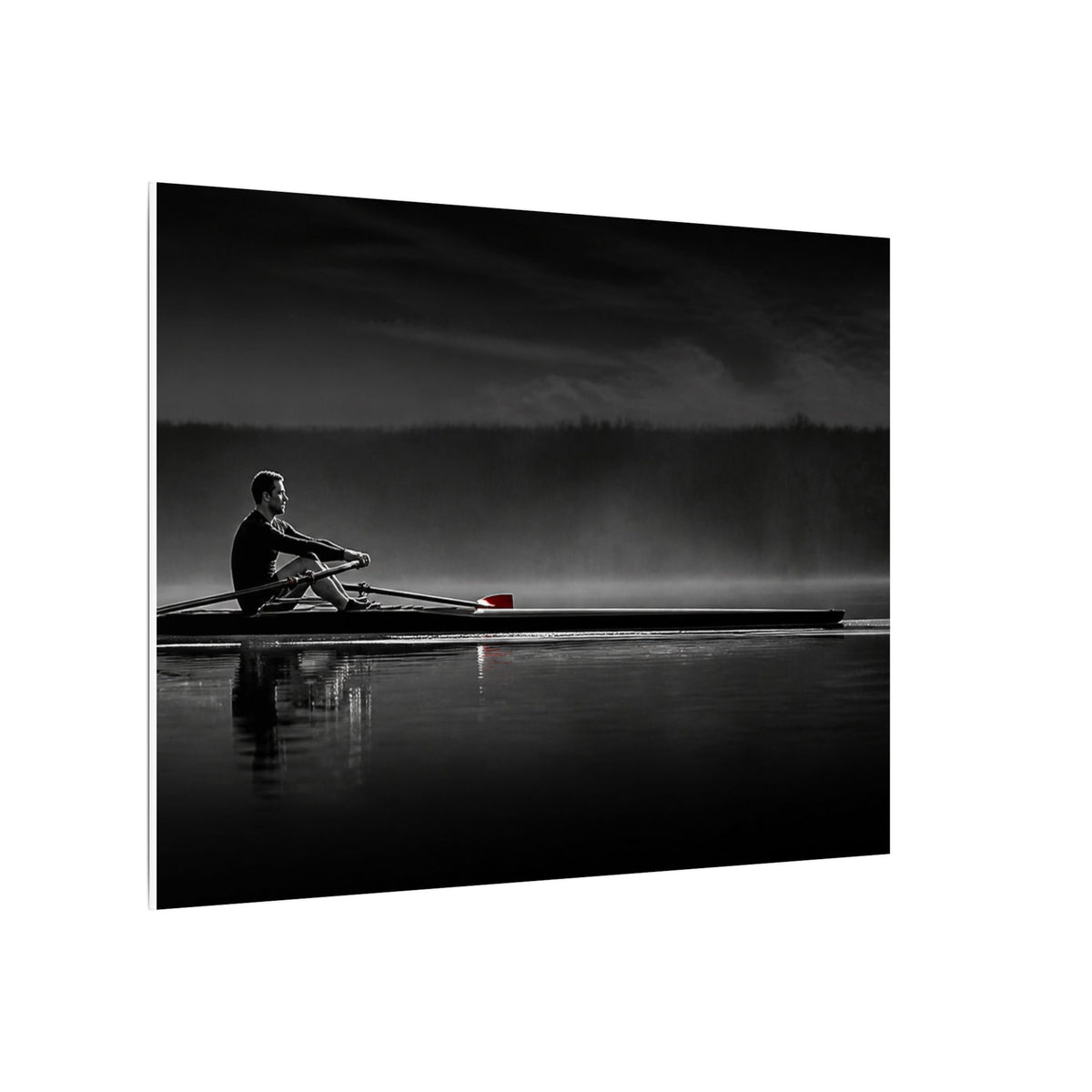 No One Rows for You - Black and White Bedroom Wall Art | Canvas (Landscape)