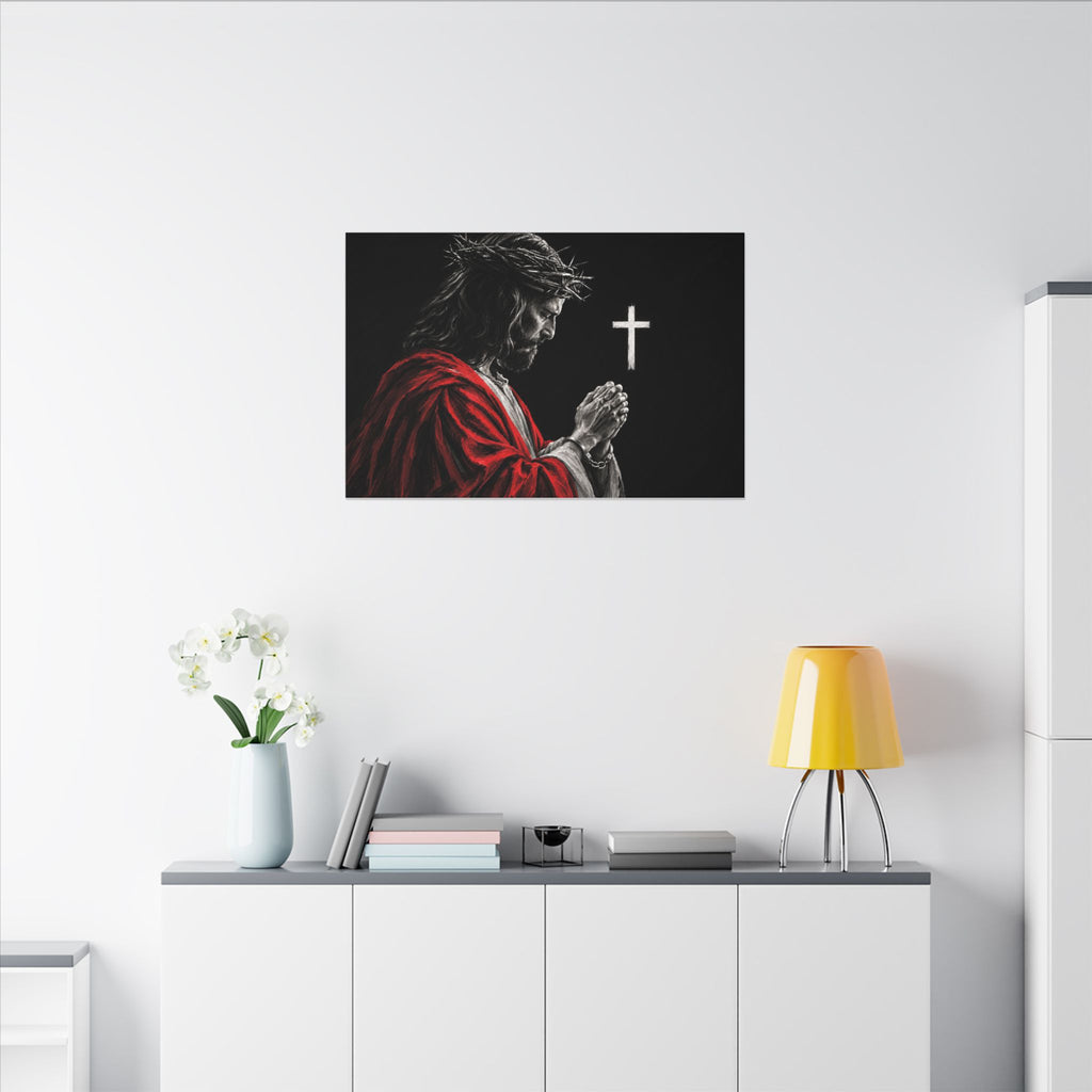 Praying Jesus - Christian Wall Art | Canvas (Landscape)