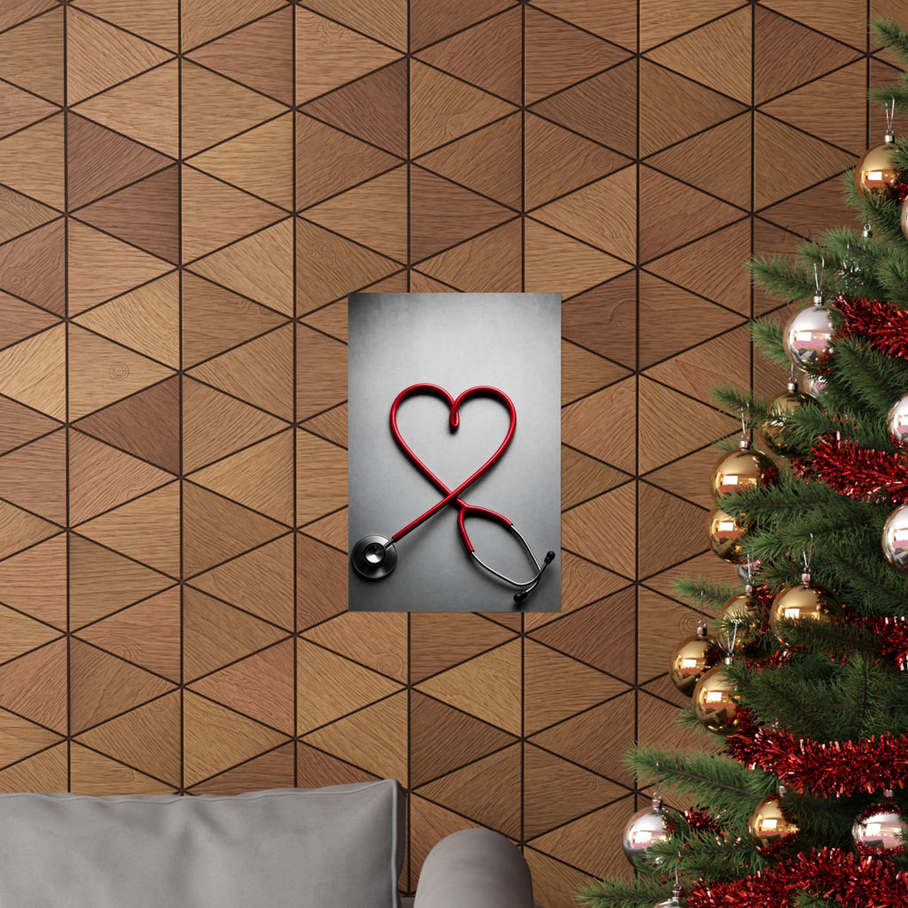 The Stethoscope Heart - Doctor's Office Wall Art | Matte Poster