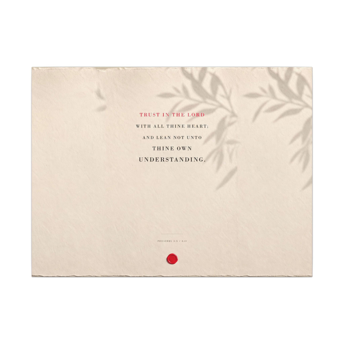 Trust in the Lord - Proverbs 3:5 Bible Verse Wall Art | Canvas (Landscape)