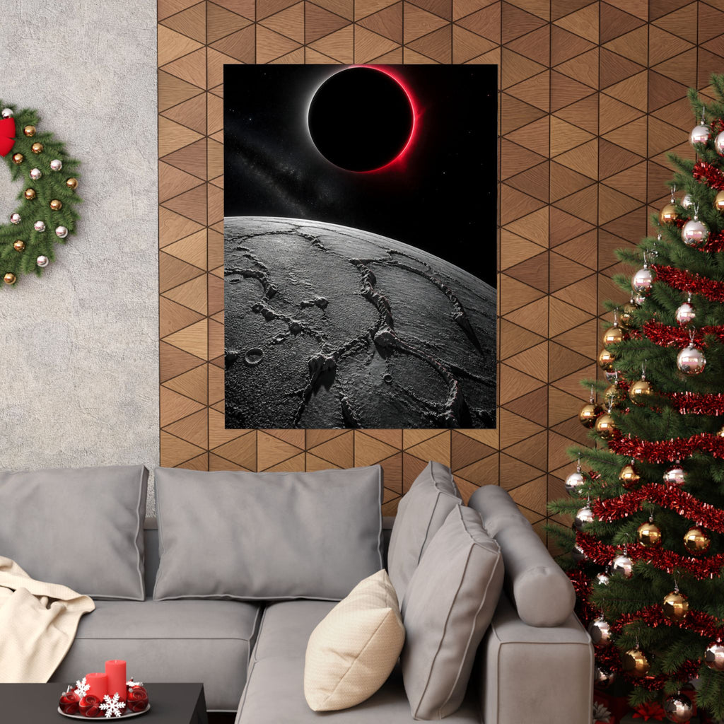 Red Eclipse - Moon Wall Art | Matte Poster